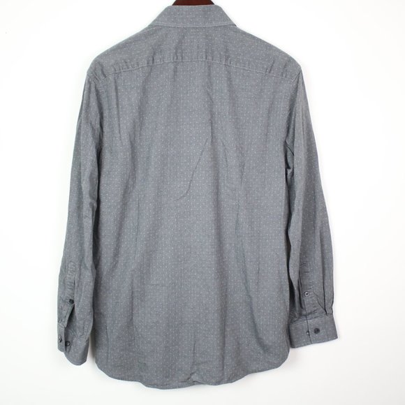 Michael Kors Mens 16-16.5 32/33 Polka Dot Slim Fit Button Down Shirt - Picture 3 of 6